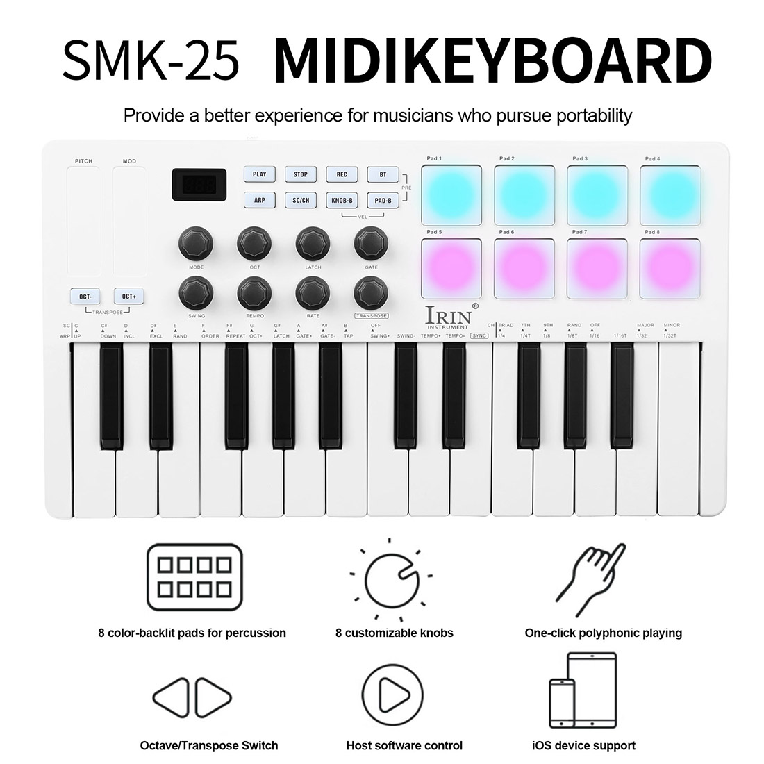 SMK-25 Tastiera Portatile Cont - Midi Controller Pad recensione e prezzo